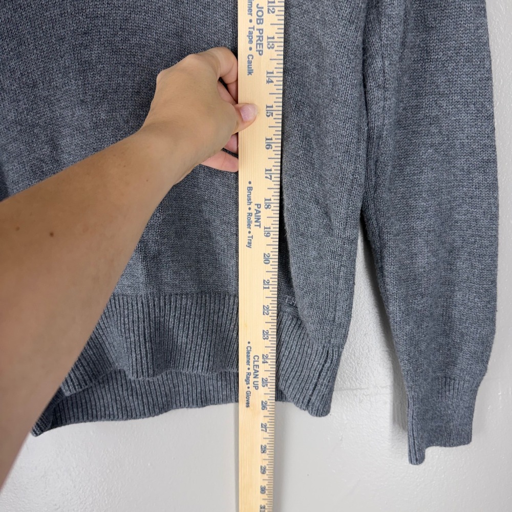 Tommy Hilfiger Womens Gray Shawl Collar Cotton Blend Knit Sweater Size L - Picture 5 of 7